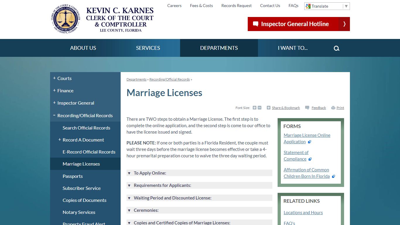 Marriage Licenses | Lee County Clerk of Court, FL