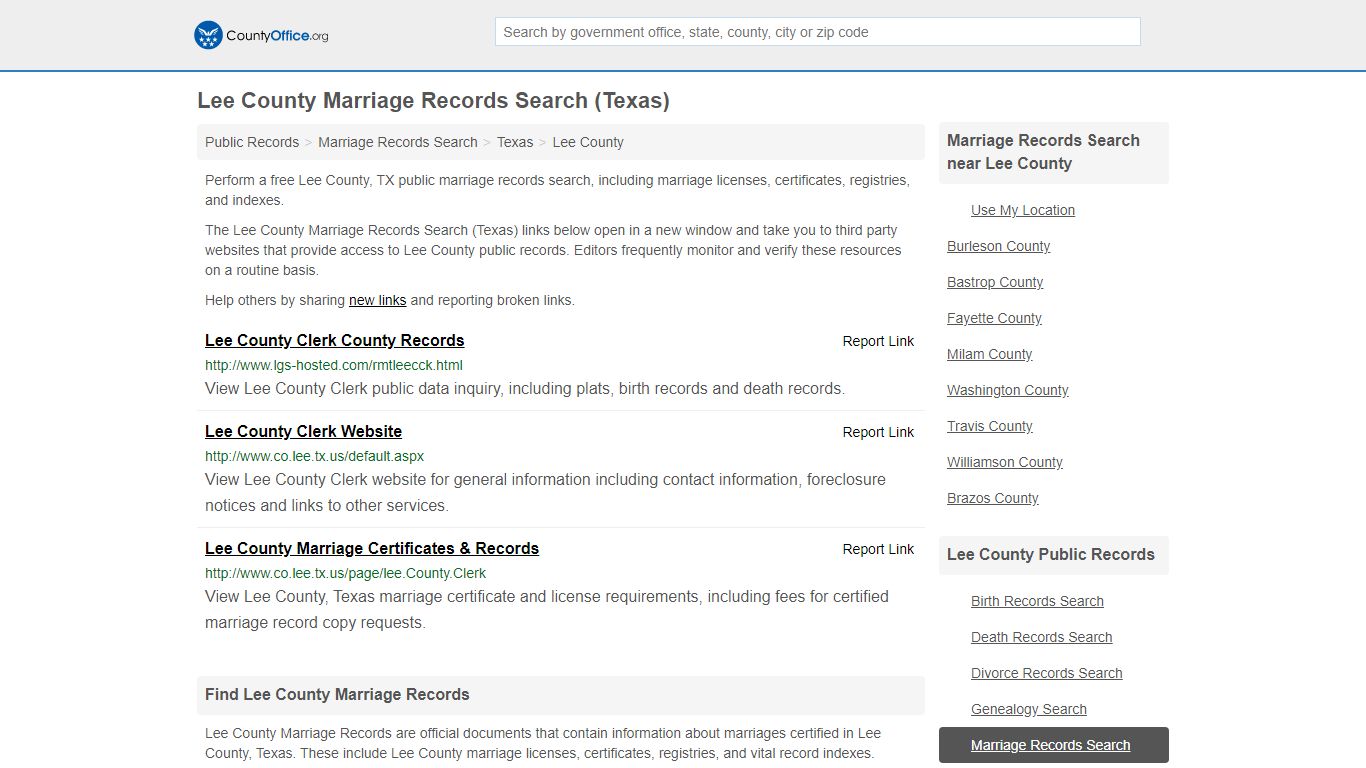 Marriage Records Search - Lee County, TX (Marriage ...