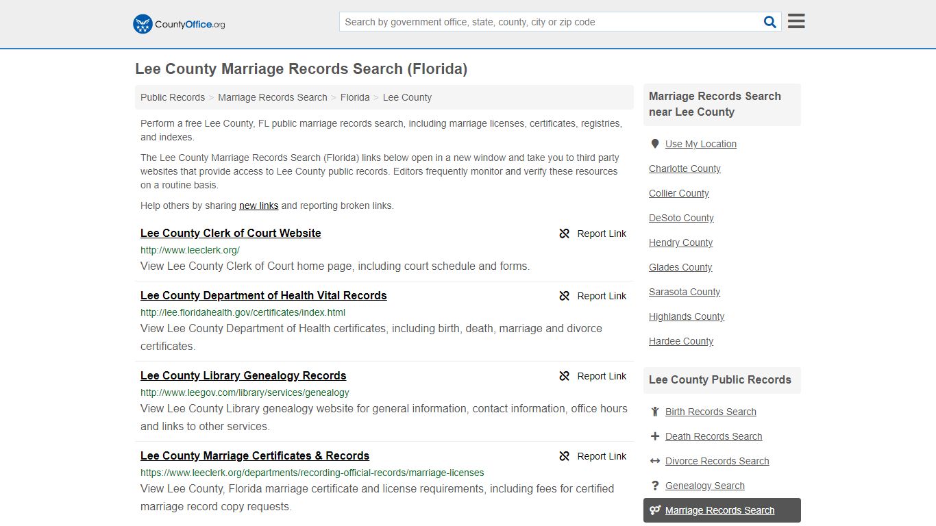 Marriage Records Search - Lee County, FL (Marriage ...