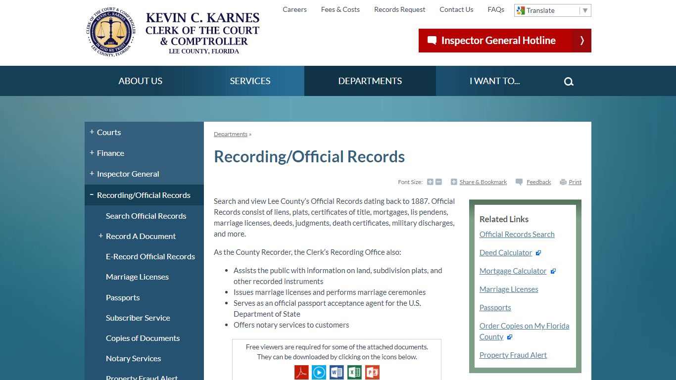 Recording/Official Records | Lee County Clerk of Court, FL